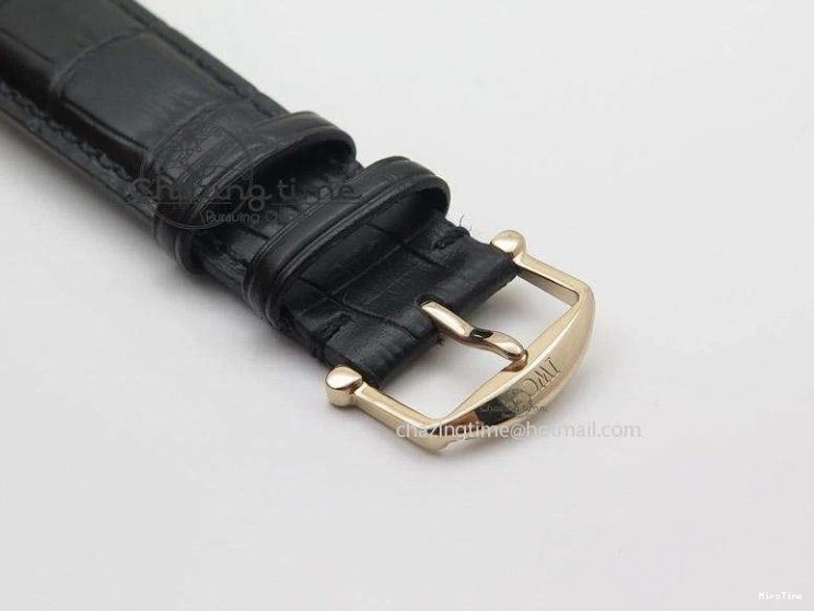 MIROTIME 1103 Portofino Chrono RG White Dial on Black Leather Strap A Vibrant 7385